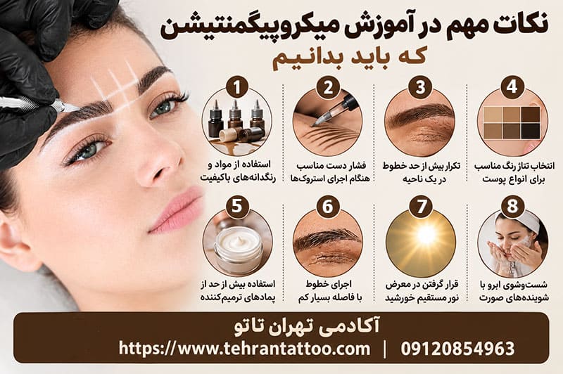 نکات مهم در آموزش میکروپیگمنتیشن نکات مهم در آموزش میکروپیگمنتیشن که باید بدانیم